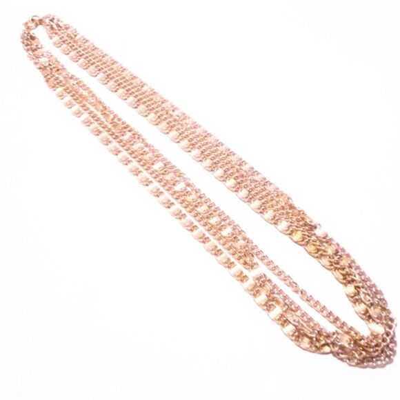 Vintage Sarah Coventry "Four Dimensions" Gold Tone Multi Chain Necklace 1974 - Picture 3 of 5